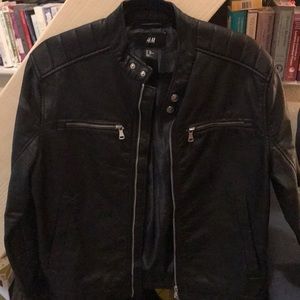H&M pleather motorcycle jacket, size medium